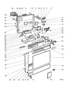 DOOR & ESCUTCHEON PARTS Diagram and Parts List for GSB2800EB129  General Electric Dishwasher