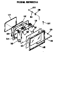 Door Diagram and Parts List for RB757GN1KK  Hotpoint Range