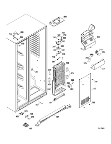 FREEZER SECTION Diagram and Parts List for GLR25UGTABS  General Electric Refrigerator