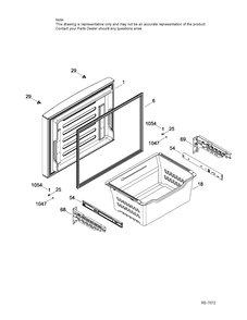 FREEZER DOOR Diagram and Parts List for GNE25DSKBKSS  General Electric Refrigerator