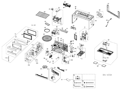 OTR Diagram and Parts List for PVM2170STC01  General Electric Microwave
