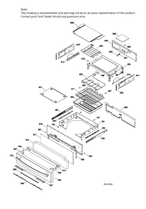 DRAWER PARTS Diagram and Parts List for PCS940DF3WW  General Electric Range