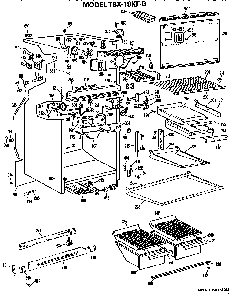 Cabinet Parts Diagram and Parts List for TBX18KFB  General Electric Refrigerator