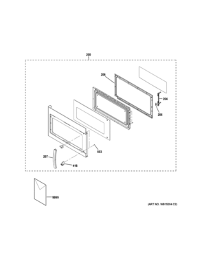 DOOR PARTS Diagram and Parts List for JNM3161RF4SS  General Electric Microwave