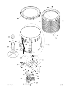 TUB-TANK Diagram and Parts List for GUAP270EM0WW  General Electric Washer