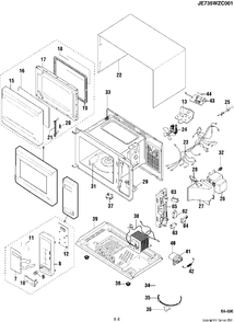 UNIT PARTS Diagram and Parts List for JE735WZC001  General Electric Microwave