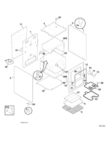 BODY Diagram and Parts List for GRMF2400SM-7  General Electric Range