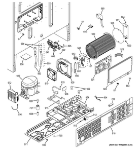 Machine Compartment Diagram and Parts List for CWE23SSHBSS  General Electric Refrigerator
