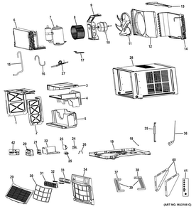 Room Air Conditioner Diagram and Parts List for AHH24DSH1  General Electric Air Conditioner