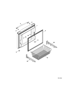 FZ DOOR Diagram and Parts List for GNR22DGEAFWW  General Electric Refrigerator