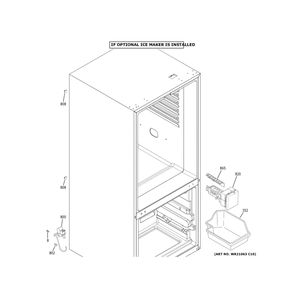 Ice Maker Diagram and Parts List for GBE21DYKJRFS  General Electric Refrigerator