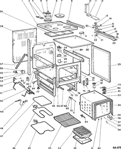CHASSIS Diagram and Parts List for CSS3080P-1  General Electric Range