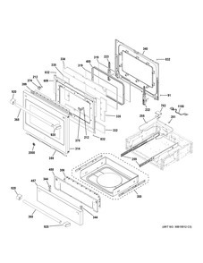 DOOR & DRAWER PARTS Diagram and Parts List for CGS986EEL1DS  General Electric Range