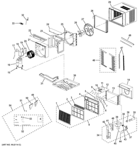 Room Air Conditioner Diagram and Parts List for AEL18DSQ1  General Electric Air Conditioner