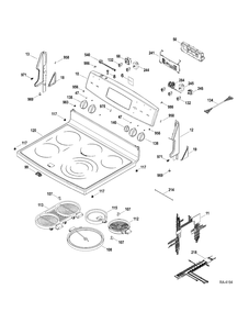 CONTROLS-COOKTOP Diagram and Parts List for PCB969DR1WW  General Electric Range