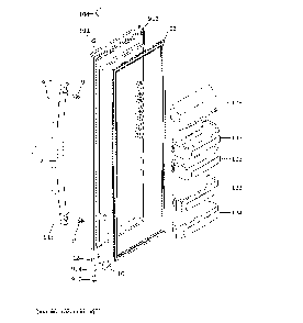 Fresh Food Door Diagram and Parts List for GZS22DGJXFWW  General Electric Refrigerator