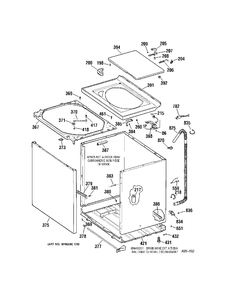 CABINET Diagram and Parts List for GCXRP090D0WW  General Electric Washer
