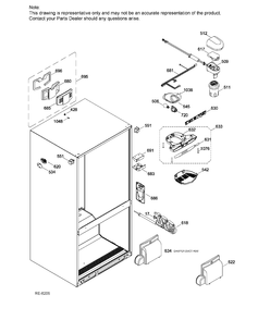 FF FUNCTIONAL PARTS Diagram and Parts List for PNR22LSEBFES  General Electric Refrigerator