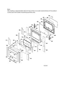 DOOR Diagram and Parts List for CBC980ST5SS  General Electric Range