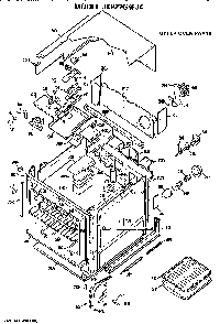 Upper Oven Diagram and Parts List for JKP27GJ4  General Electric Wall Oven