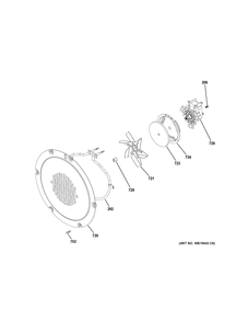 Convection Fan Diagram and Parts List for PGS930YP7FS  General Electric Range