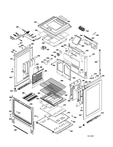 BODY PARTS Diagram and Parts List for JGSP28SER1SS  General Electric Range