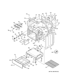 BODY PARTS Diagram and Parts List for JB645DK2WW  General Electric Range