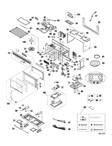 MICROWAVE Diagram and Parts List for JVM1428WHC01  General Electric Microwave