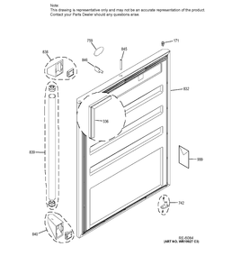 DOOR Diagram and Parts List for ZDOD240HASS  General Electric Refrigerator