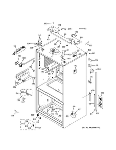 Case Parts Diagram and Parts List for PWE23KGDEWW  General Electric Refrigerator