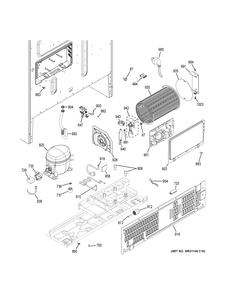 MACHINE COMPARTMENT Diagram and Parts List for CFE28UELCDS  General Electric Refrigerator
