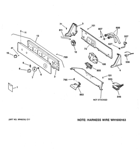 CONTROLS & BACKSPLASH Diagram and Parts List for CCXR1060B3WW  General Electric Washer