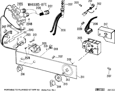 CONTROL PANEL Diagram and Parts List for LA2600K*119  General Electric Washer