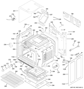 Part Location Diagram of WB63X20289 GE OVEN BACK