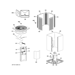 Room Air Conditioner Diagram and Parts List for NS15A60SA500A  General Electric Air Conditioner