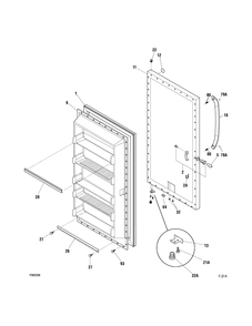 DOOR Diagram and Parts List for FUM14SVBRWW  General Electric Freezer