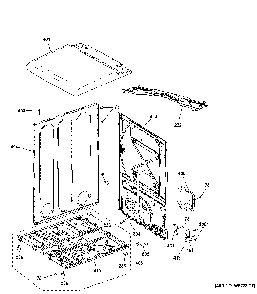Cabinet And Top Panel Diagram and Parts List for PTD60EBSR1WS  General Electric Dryer