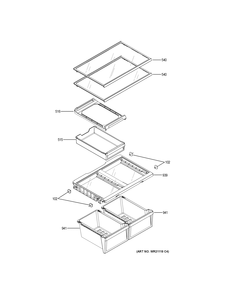 FRESH FOOD SHELVES Diagram and Parts List for GDE21EGKFRWW  General Electric Refrigerator