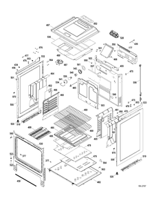 BODY PARTS Diagram and Parts List for JGSP28DER1WW  General Electric Range