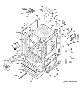Body Parts Diagram and Parts List for PGB920DEF3BB  General Electric Range