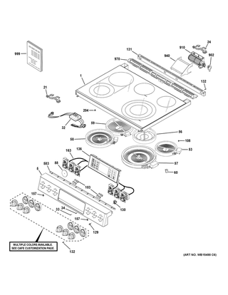 Part Location Diagram of 31-17303 GE Pm Manual Mini & Wd Asm