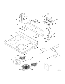 CONTROLS-COOKTOP Diagram and Parts List for JCBP660DT1BB  General Electric Range