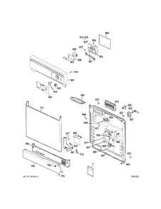 DOOR Diagram and Parts List for MSD2100R00WW  General Electric Dishwasher