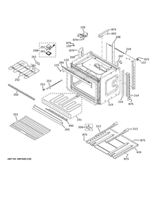 Lower Oven Diagram and Parts List for JTD3000EN2ES  General Electric Wall Oven