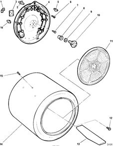 DRUM & HEATER Diagram and Parts List for 674510  General Electric Dryer