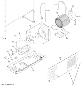 Machine Compartment Diagram and Parts List for GIE18CTHERBB  General Electric Refrigerator