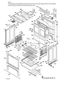 BODY PARTS Diagram and Parts List for JCB635DJ1BB  General Electric Range