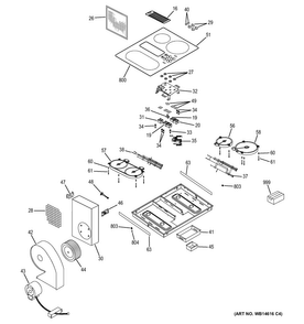 Control Panel & Cooktop Diagram and Parts List for PP9830TJ1WW  General Electric Cooktop