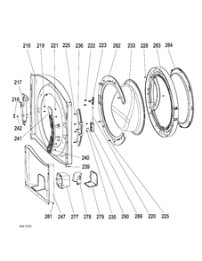FRONT PANEL & DOOR Diagram and Parts List for GFAN1100L3WW  General Electric Washer