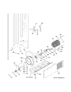 Machine Compartment Diagram and Parts List for GBS20EGHBRBB  General Electric Refrigerator
